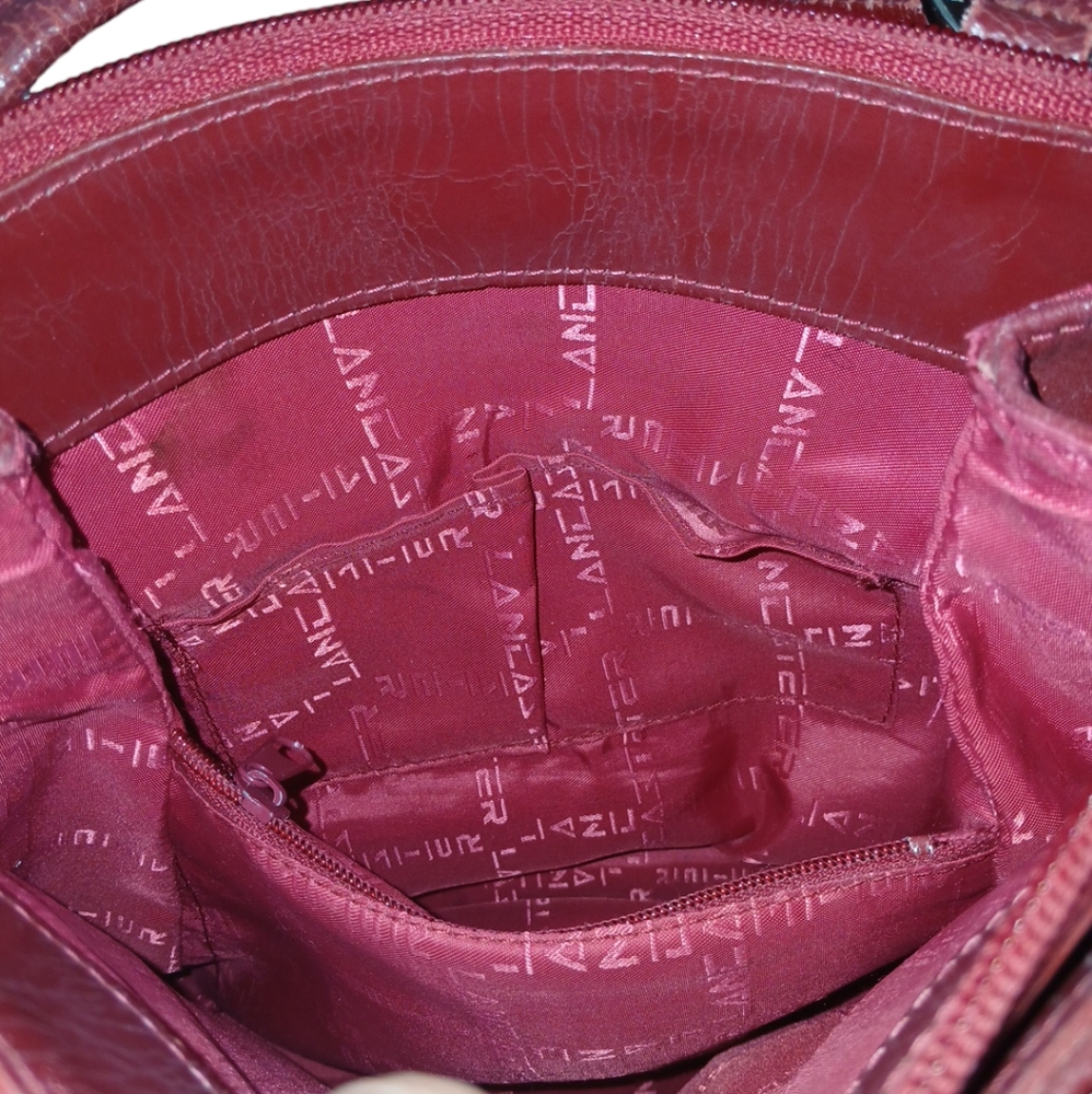 Lancaster Convertable Red Leather Shoulder Bag Ba… - image 7